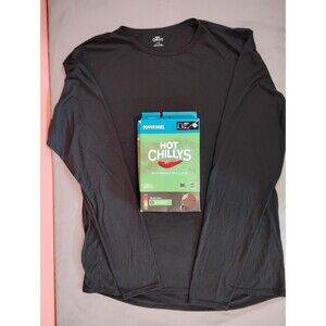 Men's Pepper Skins Crewneck Active Fit Midweight Base Layer Shirt Black Large